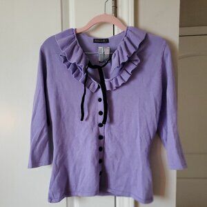 Mademoiselle X lavender Mansfield Cardigan